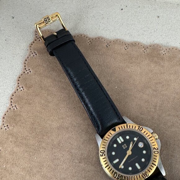 Vintage Givenchy Paris Gold Bezel Gold and Stainless Steel Quartz Watch - Picture 4 of 9